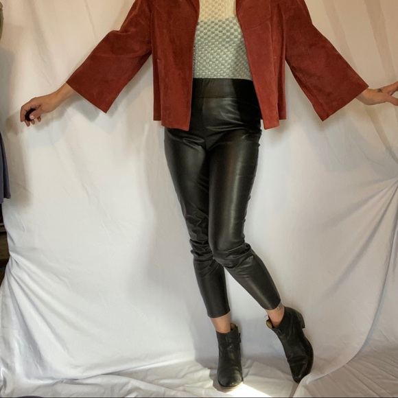 Vintage Suede Boxy Cropped Coat M/L - Picture 4 of 15